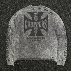 Unisex Vintage sweatshirt West Coast CSFGANG Limited Edition Crewneck Sweatshirt ¨C Heavyweight fabric with a washed, distressed finish and multiple hand-cut, distressed details.