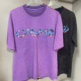 Godspeed T Shirts Simple Front Metallic Gradient Logo Casual Tee