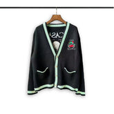 Casablanca knit sweater Green Piping Embroidered Knit Outerwear