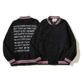 American-style baseball jacket American-style trendy high-street streetwear featuring back-panel graffiti, slogan, and lettering with intricate, high-density embroidery¡ªembodying the vibe aesthetic.