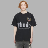 Mens T-shirt Vintage American-style RHUDE Trendy men's clothing with minimalist letter print