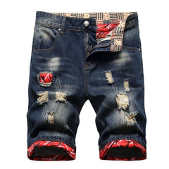 Denim shorts High-quality trendy casual pure cotton Non-stretch plus-size men's clothing
