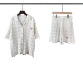 Casablanca knitted short-sleeved sweater Hollow‑Textured Knit Two‑Piece Co‑Ord