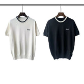 Casablanca knitted short-sleeved sweater Clean Minimal Chest Embroidery Graphic