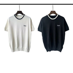 Casablanca knitted short-sleeved sweater Clean Minimal Chest Embroidery Graphic