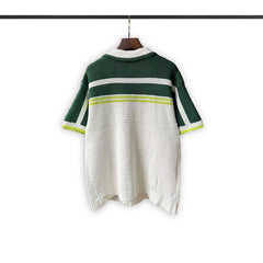 Casablanca knitted short-sleeved sweater ontrast Trim Vacation Knit Outfit Set
