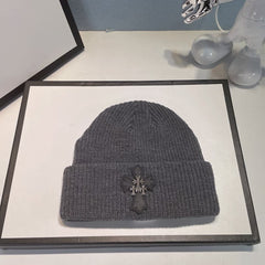 CHH Heart Beanie Vintage Cross Wool Knitted Hat