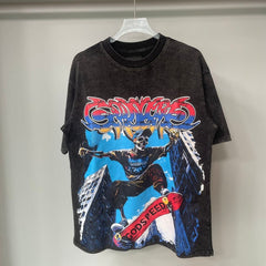 Godspeed T Shirts Skeleton Skateboard Street Vintage Graphic
