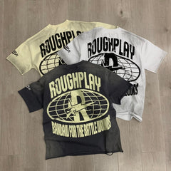 Roughplay T Shirts High-quality "Jesus Piece" design featuring DTG printing and rhinestones