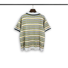 Casablanca knitted short-sleeved sweater Textured Stripe Knit Top & Shorts Suit