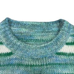 Casablanca knit sweater Blended Yarn Color Stripe Soft Knitted Jumper