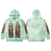 Who Decide War Hoodie Unisex Y2K Black Zip-Up Bomber Jacket with All-Over Graphic Outline Prints and Typography