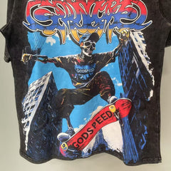 Godspeed T Shirts Skeleton Skateboard Street Vintage Graphic