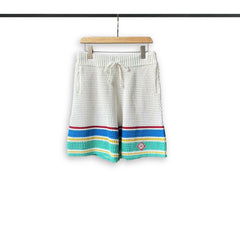 Casablanca knitted short-sleeved sweater Vibrant Color‑Block Stripe Knit Two‑Piece Set