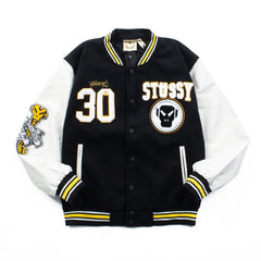 American-style baseball jacket Niche Streetwear STU Black & White Collaboration Embroidered Unisex Piece (Spring/Autumn/Winter)