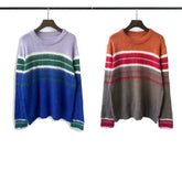 RHUDE knit sweater Heather‑Blend Multi‑Hue Gradient Horizontal‑Band Casual Knitwear