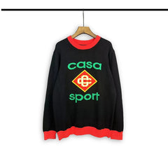 Casablanca knit sweater Bold Diamond Crest Front Sport‑Themed Lettering