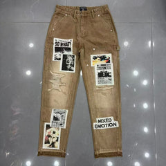 Mixed Emotion jeans High-quality streetwear made from pure cotton