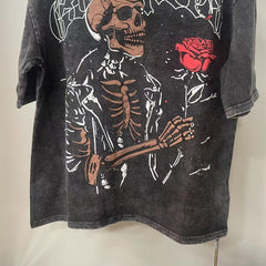Godspeed T Shirts Worn Dark Bone & Red Rose Artwork