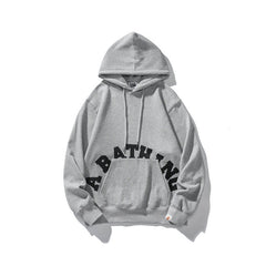 Bathing Shark print Hoodie Man Alphabet Print Solid Color Shark