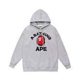 Bathing Shark print Hoodie Autumn/Winter Letter Print Loose Hoodie Pullover Ape Sweater