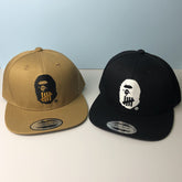 Bathing Shark print Hat Trendy brand ape head baseball cap Girls five bars flat edge hat Men's Japanese aape cap
