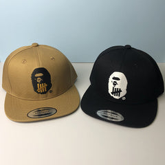 Bathing Shark print Hat Trendy brand ape head baseball cap Girls five bars flat edge hat Men's Japanese aape cap