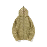 Bathing Shark print Hoodie Full Print Sweater Cardigan Zip Hooded