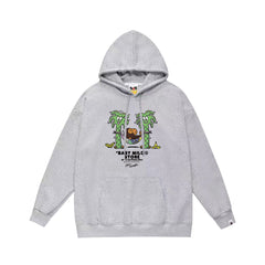 Bathing Shark print Hoodie Autumn/Winter Letter Print Loose Hoodie Pullover Ape Sweater