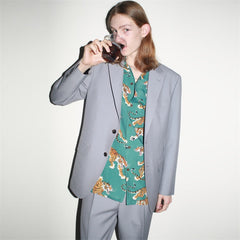GUILTYPARTIES TIGER Shirts 23SS TIM LEHI Flame Tiger Full Print Hawaiian Short Sleeve Shirt Men