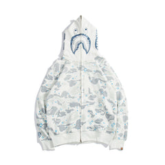 Bathing Shark print Hoodie Luminous Star Print Jacket