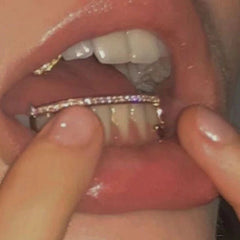 Grillz Hip-Hop Rock Hip Hop Zirconium Trim Braces TeethGrillz Real Gold Plated Braces