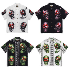 GUILTYPARTIES TIGER Shirts 22SS 56 TATTOO STUDIO Tattooed Skull, Short Sleeve Shirt