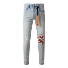KSUBI Jeans Slim Fit Casual Stretch Ripped Jeans