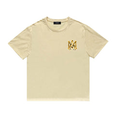 Amiri T Shirt Letter Print Casual Hip Hop Short Sleeve T-shirt