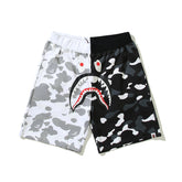 Bathing Shark print Shorts Yin Yang luminous shark five-point pants straight beach pants