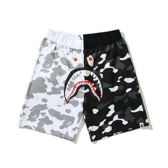 Bathing Shark print Shorts Yin Yang luminous shark five-point pants straight beach pants