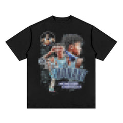 Nba T Shirt Printed Short-Sleeved T-shirt American High Street Retro Basketball Top