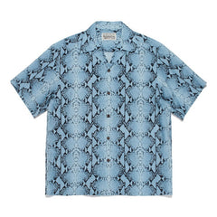 GUILTYPARTIES TIGER Shirts PYTHON OPEN COLLAR SHIRT Snake print short-sleeved shirt men
