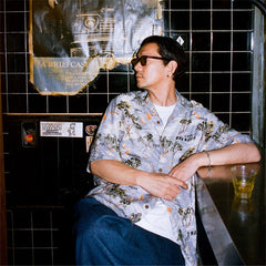 GUILTYPARTIES TIGER Shirts 24ss Coconut Island Style, Cuban Collar Casual Hawaiian Short Sleeve Shirt Men
