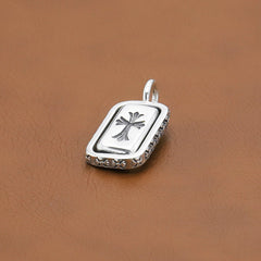 Chrome Hearts Necklace Rotatable Square Pendant Vintage Sword Cross Necklace