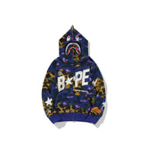 Bathing Shark print Hoodie Shark Head Star Camo Sweater