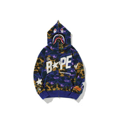 Bathing Shark print Hoodie Shark Head Star Camo Sweater
