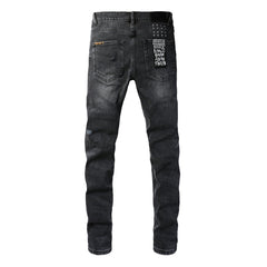 KSUBI Jeans Slim Fit Casual Stretch Ripped Jeans