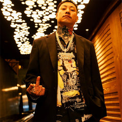 GUILTYPARTIES TIGER Shirts 24ss BASQUIAT, Graffiti Hawaiian Short Sleeve Shirt