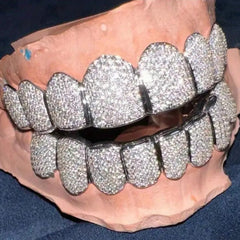 Grillz Hip-Hop Rock Halloween Cross-border Hip-Hop Braces Accessories 18K Real Gold Electroplated Copper Zirconium Teeth Accessories Exaggerated Rap Props Braces Accessories