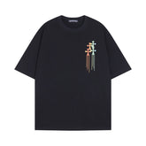 CHH Heart T Shirts Cross Color Printed Short Sleeve T-Shirt Loose
