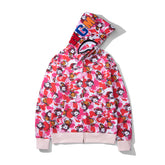 Bathing Shark print Hoodie Full Print Hello Kitty Cardigan Zipper