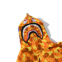 Bathing Shark print Hoodie PlayerUnknown's Battlegrounds Orange Camo Jacket