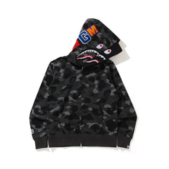 Bathing Shark print Hoodie Shark Head Double Hat Sweater